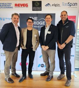 McConnell Dowell General Manager VIC/TAS Stephen Villella, Managing Director Resonate Darren Jurevicius, McConnell Dowell Environment Manager on the New Bridgewater Bridge Project Gordon Williams, Elgin & Associations Senior Principal Environmental Scientist Luke Finley.
